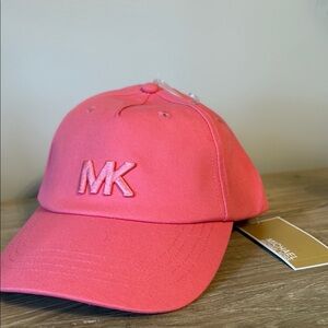 MICHAEL KORS Monogram MK Logo Baseball Hat 538802C Pink NWT